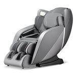 COSTWAY Massage Chair for Home, Electric Zero Gravity 3D SL Track Full Body Massage Recliner with Heat, Airbags, Bluetooth Speaker and 12 Massage Programs, Shoulder Back Shiatsu Massager (Grey)