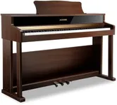 AODSK 88-Key Digital Piano, Heavy Hammered Keyboard, Upright Design, Brown Woodgrain Case, Comes with Headphones & Online Lessons