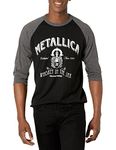 Metallica Unisex-Adult Standard Official Whisky in The Jar Raglan, Black/Grey, Medium