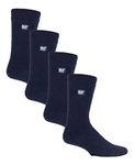 HEAT HOLDERS Ultra Lite - 4 Pair Multipack Mens Thermal Socks | Ultra Thin Warm Socks for Dress Socks in Winter (6-11, Navy)