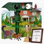 HonexCesng Outdoor Cat Deterrent for Gardens UK, Dual Ultrasonic Animal Scarer with PIR Sensor & Flash, IPX6 Waterproof Repellent, Solar & USB Charging, for Cat, Fox, Badger
