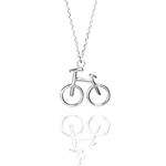 URBAN SHe° 925 Sterling Silver Cycle Bike Cyclist Cycling Necklace Pendant Sports Lover