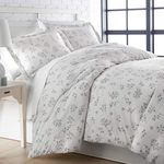 Southshore Fine Living, Inc. Twin Comforter Set, Down Alternative All-Season Floral Comforter with Matching Pillow Sham, Soft Flowered Bedspread for Twin or Twin XL Bedding, Sweet Florals Grey