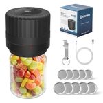 Dicorain Electric-Mason-Jar-Vacuum-Sealer for Wide Mouth and Regular Mouth Mason Jars, Electric Mason Jar Vacuum Sealer Kit with Opener, 5 Pairs of Lids