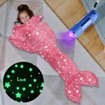 Mermaid Tail Blanket for Girls,Glow