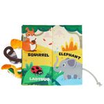 BBWOO Baby Books 0-6 Months，Sensory Books for Baby,Touch & Feel Tummy Time Books for 0 3 4 6 Months Boys Girls (Elephant and Squirrel)