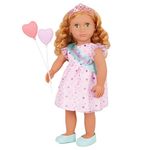 Our Generation – 18-inch Doll – Lifelike Green Eyes & Wavy Blonde Hair – Birthday Party Dress & Accessories – Pretend Play – Toys for Kids Ages 3 Years Old & Up – Esme