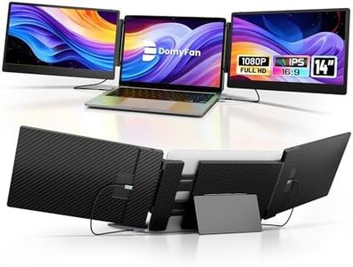 domyfan 14" Laptop Screen, S3 FHD 1080P IPS Triple Portable Monitor Laptop, HDMI/USB-A/Type-C Plug and Play, Compatible with Windows/Mac/Android/Chrome