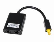 QiCheng&LYS Toslink Digital Optical Fiber Optic Splitter 1 in 2 Out Audio Adapter Cable -Black