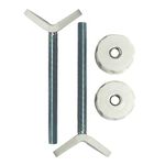 Extra Long M10 (10mm) Y-Spindle Rod Stair Bannister Adapters for Pressure Mounted Gates - 2 Pack for Baby and Pet Safety Gates - Choose Your Size and Color (10mm, White)