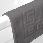 A & B TRADERS Egyptian Cotton Bath Mats Classic Greek Key Pattern 750 GSM Terry Towelling Soft Touch (Grey, 1)