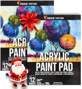 Acrylic Paper Pads (Set of 2) - 24 Acrylic Sheets 9x12 inch - 400gsm - Acid-Free Painting Paper - Easy Removable Pages - Art Pad with Acrylic Art Paper for Drawing and Painting