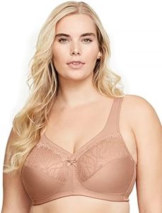 Glamorise Women's Plus Size MagicLift Natural Support Bra Wirefree #1010, Café, 46DD