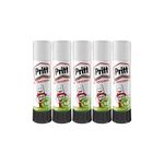 ZYBUX - Pritt Glue Sticks (5 Pack, 11g Each) - 90% Natural, Strong Hold, Child-Friendly Adhesive for Home, School, Office, and Crafts