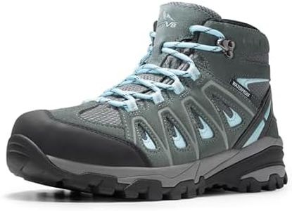 NORTIV 8 Womens Waterproof Hiking Boots Low Top Lightweight Outdoor Trekking Camping Trail Hiking Boots Size 7 M US SNHB211W, Grey/Blue