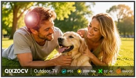 QIXZOCV MWE 55 Inch Outdoor TV, 4K UHD, 2000 Nits, IP55, webOS Smart TV