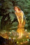 WONDERFULITEMS Midsummer EVE Girl Fairy Forest Little Fairies 1909 by Edward Hughes 16" X 24" Image Size Print REPRO ON Matte Paper