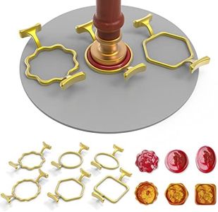 Yelsky 6PC Metal Wax Seal Kit with Round Flower Oval Square Hexagonal Mold Shapes for Wax Seal Stamp, Silicone Mat for Sealing Wax Kit, Wax Seal Mold for Wedding, Envelope, Card, Craft, Gift Wrapping