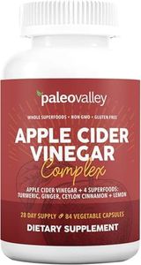 Paleovalley Apple Cider Vinegar Complex - Nutritional Supplement with Turmeric, Ginger, Ceylon Cinnamon and Lemon - 84 Capsules - Supports a Low Carb Diet, Keto Diet, and Protein Absorption