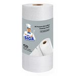 MR.SIGA Microfiber Cloths in Roll, Lint Free Cleaning Wipes, Value Pack Reusable Kitchen Towels, 50 Cleaning Cloths Per Roll, White