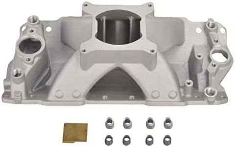 GESEXI Aluminum High Rise Intake Manifold Single Plane by - Compatible with 1957-95 Small Block Chevy SBC 350 400