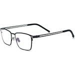 FONEX Pure Titanium Glasses Frame Men Square Eyeglasses Optical Eyewear F85779, F85779 Black, 55-17-145