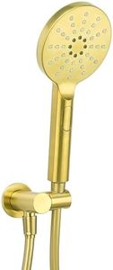 Wels 3 Mode Handheld Shower Head Hose Set Wall Swivel Holder Adjustable Brushed Gold