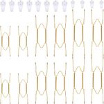 Hotop 12 Pieces Plate Hangers for Wall Plate Hangers Stainless Steel Wire Invisible Plate Hangers Heavy Duty Display Holders with 12 Pieces Wall Hooks for Decorative Plates(8/12/14 Inch,Gold)