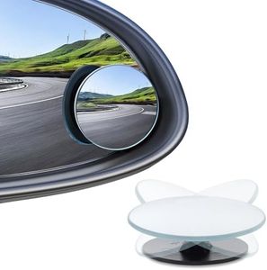 Guirnd 4PCS Blind Spot Mirror, Round HD Glass Side Blindspot, Frameless Convex Mirror Car with Self Adhesive Back for Cars, SUV, Trucks, Universal Vehicles