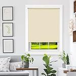 Cordless Tear Down Light Filtering Shade - 37 Inch Width, 72 Inch Length - Ivory - Cord-Free Customizable Room Darkening Horizontal Mini Vinyl Windows Blinds for Interior by Achim Home Decor