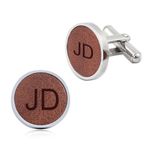 Personalized Leather Cufflinks for Men Custom 2 Initial Letter Mens Cuff links Wedding Business Party Shirt Tuxedo Gift for Dad Husband Boyfriend Christmas Valentine