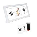 Baby Hand and Footprint Kit,Newborn Baby Picture Frame - Baby Prints Photo Keepsake Frame with Safe Clean-Touch Inkless Ink Pad,Gift for New Parents or Baby Registry,Baby Shower Gifts.