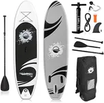 SereneLife Stand up Paddle Board Inflatable with Accessories - Blow Up Paddle Boards for Adults and Youth- Wide Non-Slip Deck - Includes Carry Bag, Dual Action Pump, Oar Paddle, Ankle Leash