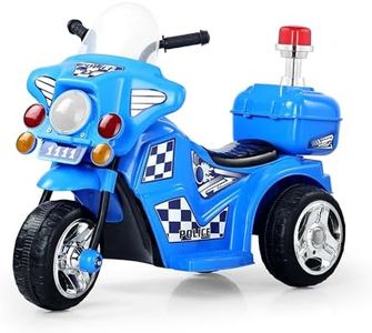 Baby Go Electric Bike for Kids | Police Bike | Music | LED Lights | Storage Box | Rechargeable 6V Battery, 60+ Minutes Playtime | Ride on Bike for Boys and Girls 1-4years | Blue