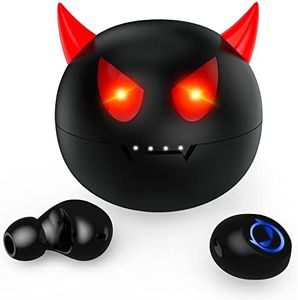 Wireless Earbuds,Halloween Cute Little Devil Earphones for Kids Adult Noise Reduce Bluetooth 5.0 Waterproof Sport TWS Stereo Headphones with Built-in Mic for iOS/Android