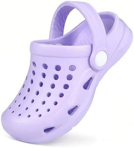 Girls Garden Clogs Slip on Water Shoes Children Sandals for Indoor Outdoor Purple Big Kids 1