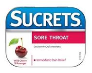 Sucrets Original Formula Sore Throat Lozenges Wild Cherry 18 count Each
