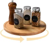 Prosumer's Choice Bamboo Lazy Susan Spinning Organizer Turntable - 10x10-Inch Revolving Condiment and Spice Rack - Multipurpose Rotating Bamboo Wood Organizer for Kitchen Countertop or Bathrooms