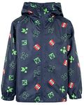 Minecraft Raincoat for Boys Age 5-12 Outdoor Waterproof Jacket with Lining and Hood Lightweight and Machine Washable - Size 9-10 Years