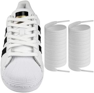 Flat Shoe Laces for Adidas Superstars,Shoelaces Replacement Laces for sneaker shoes(White,Size:50Inch)