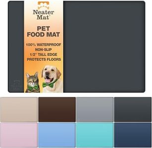 Neater Pet Brands Neater Mat - Waterproof Silicone Pet Bowls Mat - Protect Floors from Food & Water (Midnight Black, 32" x 24" Silicone)