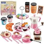 STAY GENT Tea Set for Children, 38pcs Afternoon Kids Tea Party Set Role Play Toys for Toddlers with Plastic Coffee & Dessert for Tea Parties & Picnics, Novelty Gifts for Boys Girls Age 3 4 5 6 7 8