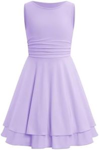 Ruched Dress Teen Girl Dance Graduacion Junior Dresses Purple 11-12 Years
