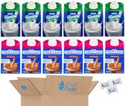 Thick and Easy Thickened Milk Snack Peak Variety Gift Box; 12 Single Serve Containers – Milk and Chocolate Milk (Nectar Consistency – Mildly Thick 2)