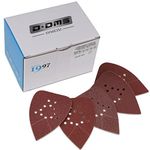 D253 - Mouse Detail Sander Sandpaper, 100PCS Assorted 60 80 120 150 220 Grits, 12 Holes Red Hook & Loop Triangle Sanding Paper for Palm Sanders and Mouse Sanders - D DMS DIMEISI