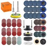 Tshya 270Pack 2inch Sanding Discs Pad Variety Kit for Drill Die Grinder Accessories with 1/8"&1/4" Shank Pad Holder, Sanding Pads Includes 36-3000#