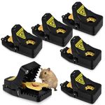 flintronic 6 Pack Reusable Mouse Traps, Mice Traps for Indoors and Outdoors, mousetrap that kill instantly,Effective & Safe Best Mouse Catcher That Work,Rat Traps for Kitchen/Storehouse/Garden