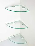 dylex 3 x GLASS CORNER SHELF IDEAL BATHROOM SHELVES