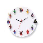 TIELO Mini Figure Wall Clock Unique Lego Gift Idea (White)