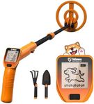 GoGonova Metal Detector, Adjustable 27.5” - 37.8” Metal Detector for Kids with LED Display, Lightweight Kids Metal Detector Kit with 6.8” Waterproof Search Coil, Gift for Boys & Girls, Orange